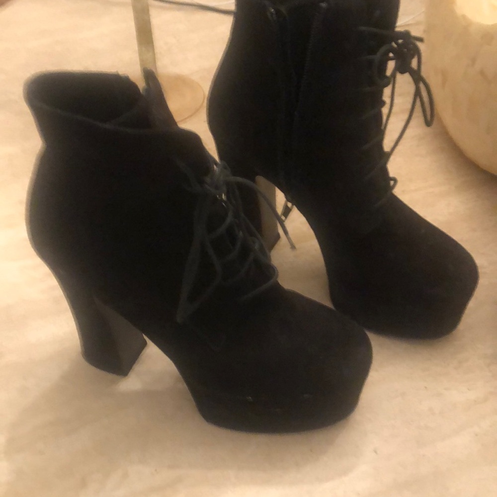 Saint Laurent booties lace up worn once